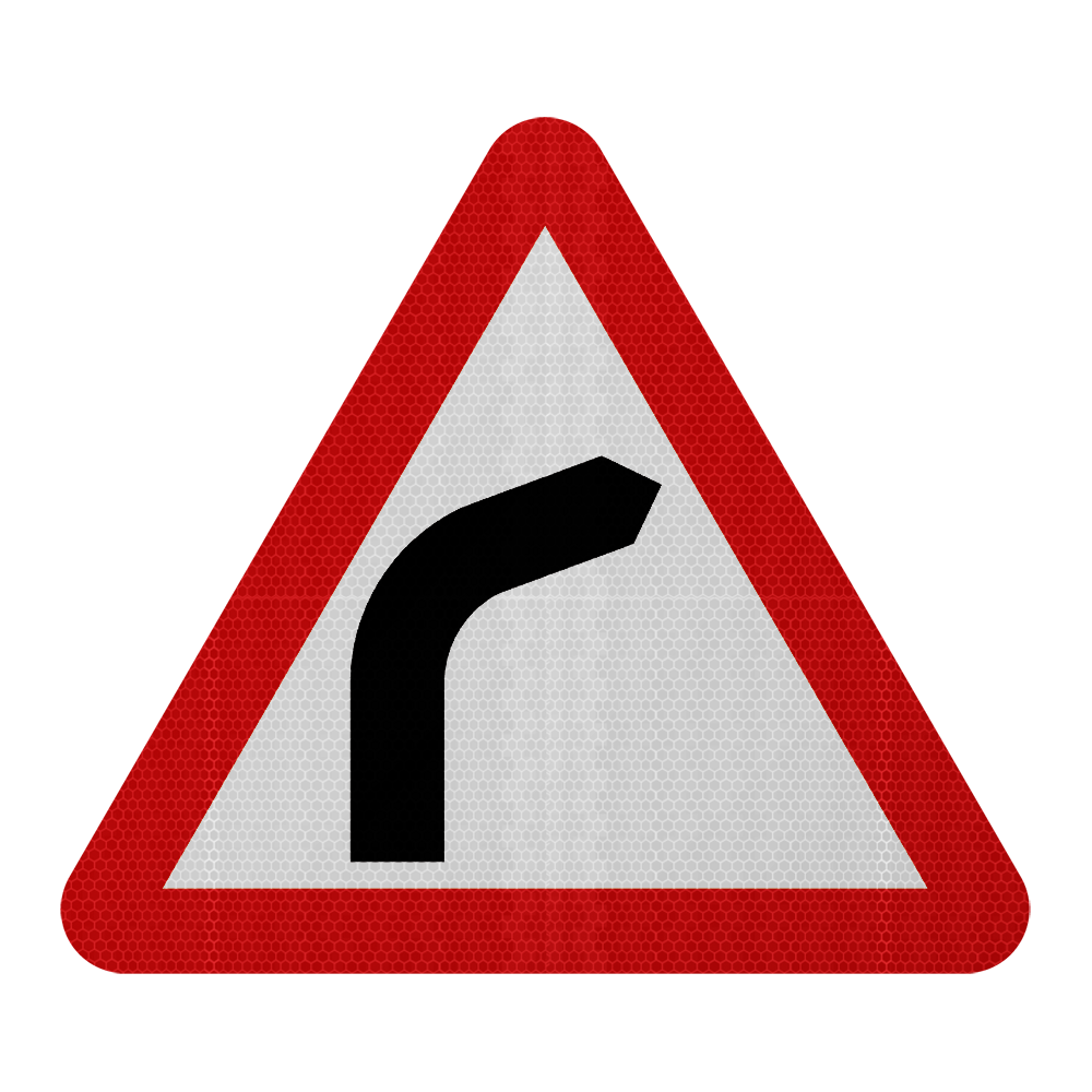 Junction On Bend Ahead Road Sign 