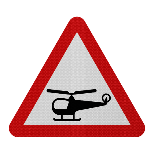 Warning Helicopters Traffic Sign | Diagram 558.1 | RA2 | Post Mountable