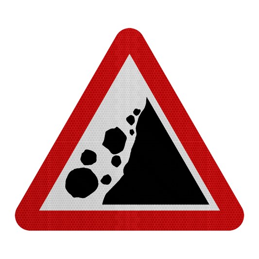 Risk of Falling Rocks Traffic Sign | Diagram 559 | RA2 | Post Mountable