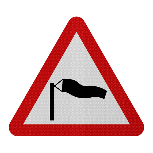 Side Winds Likely Ahead Traffic Sign | Diagram 581 | RA2 | Post Mountable