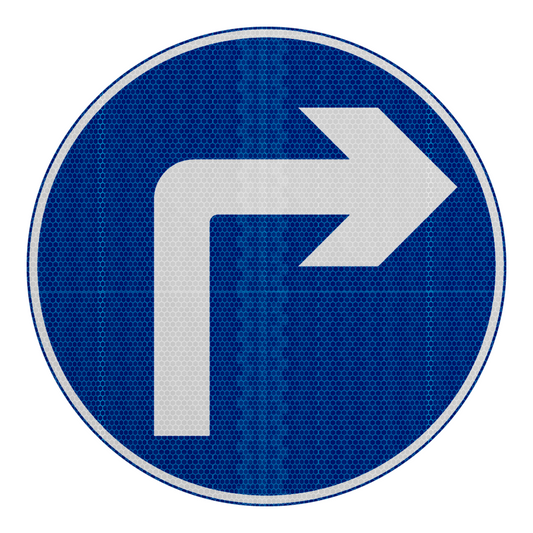 Compulsory Turn Left / Right Traffic Sign | Diagram 609 | RA2 | Post Mountable