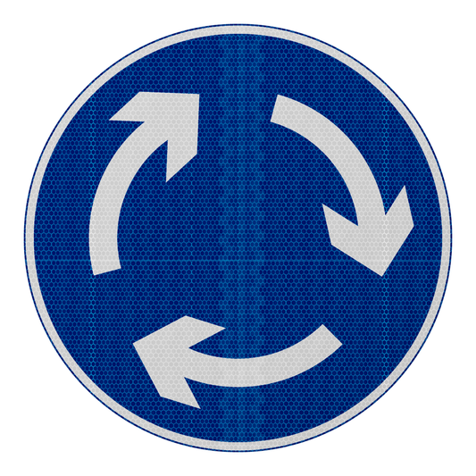 Mini Roundabout Traffic Sign | Diagram 611.1 | RA2 | Post Mountable