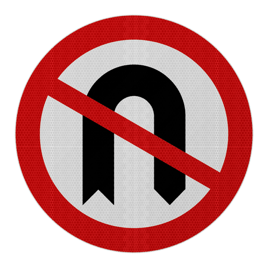 U Turn Prohibited Traffic Sign | Diagram 614 | RA2 | Post Mountable