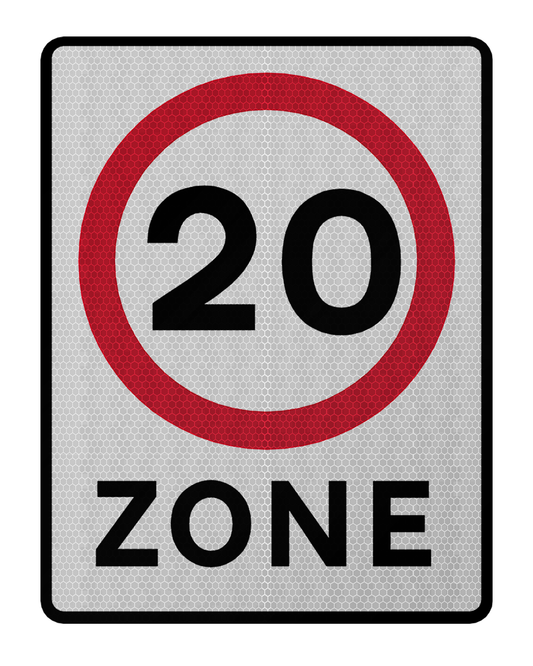 20mph Zone Speed Sign | Diagram 574 | RA2 | Post Mountable