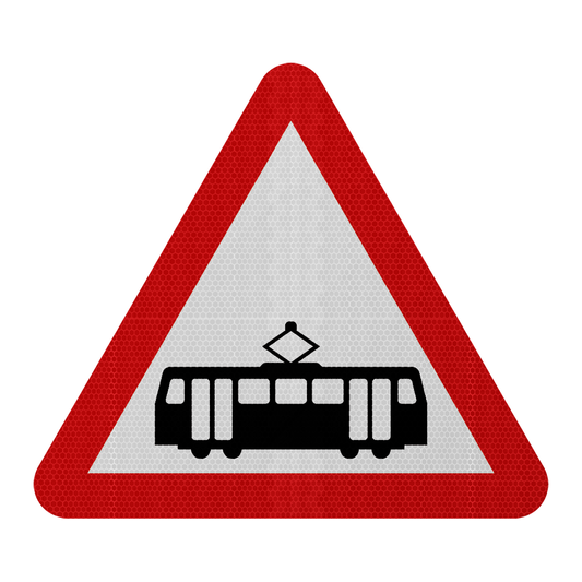 Tram Crossing Ahead Traffic Sign | Diagram 772 | RA2 | Post Mountable