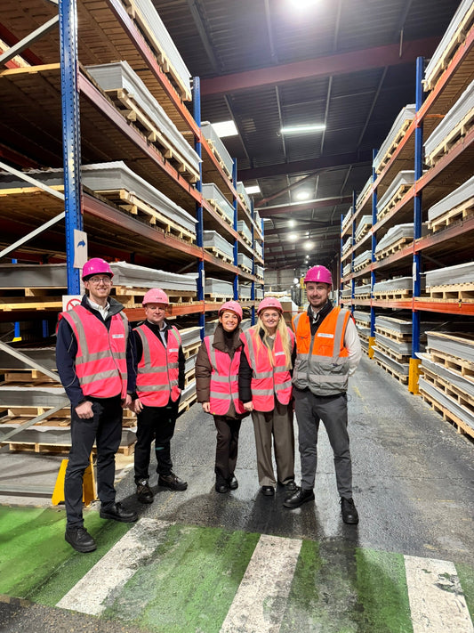 Sign Trade Supplies team visiting the Multipanel ACM manufacturing factory in the UK