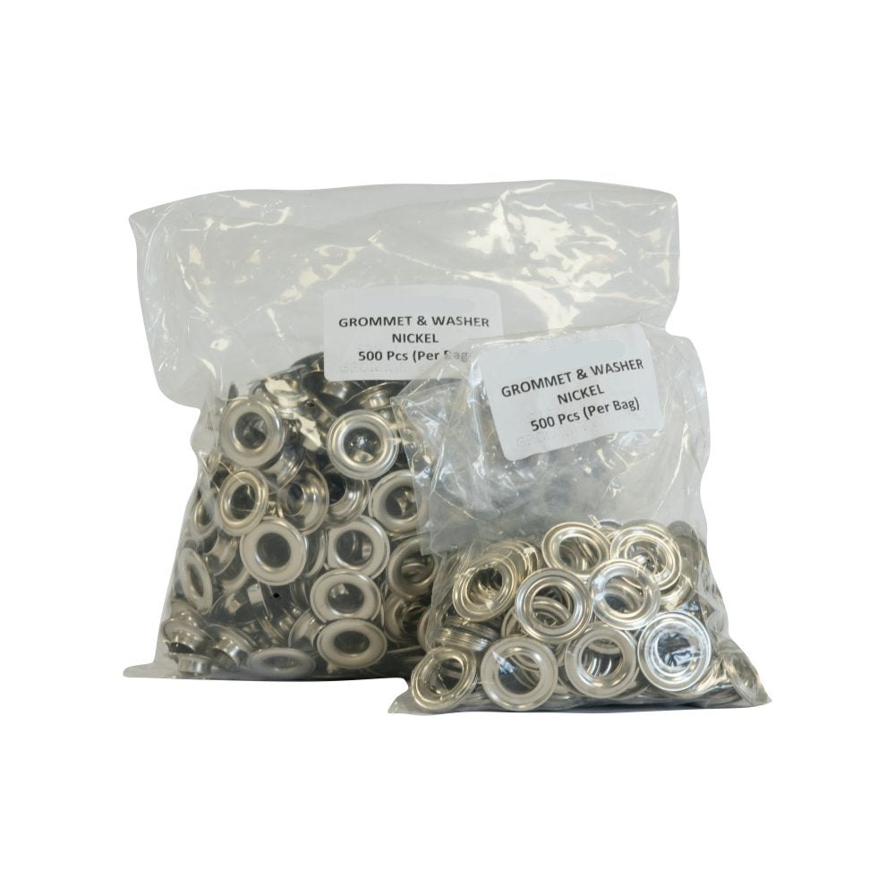 12mm Silver Brass Eyelets Kit - Male And Female Sets For Banners, Signs, Trade Displays