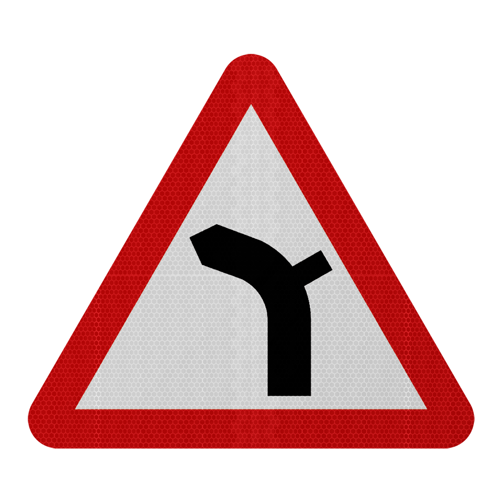 Junction On Bend Ahead Road Sign | Diagram 512.1 | RA2 | Post Mountabl ...