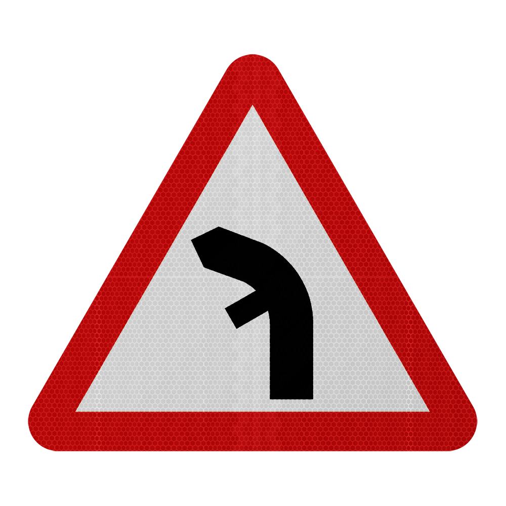 512 Hand Sign Intersection Inside a Harsh Turn Ahead Road Sign | Diagram 512.2 | RA2 ...