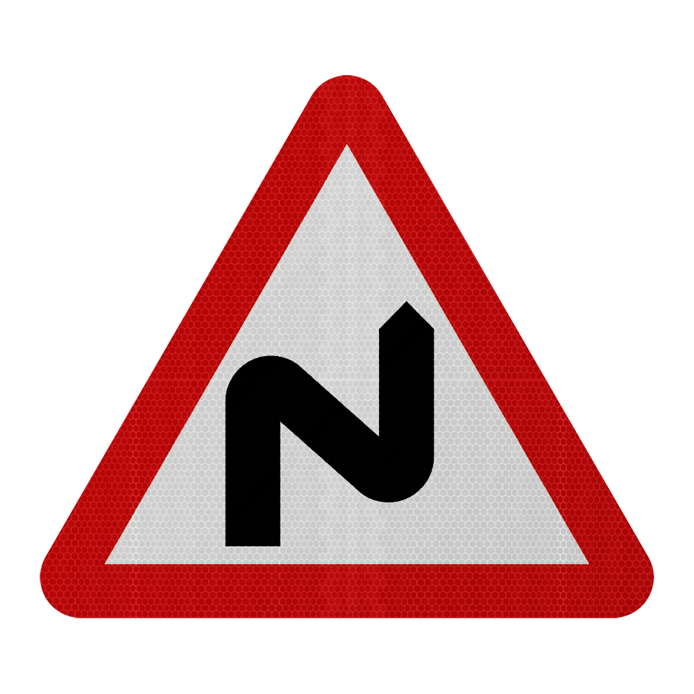 Two Bends Ahead (Double Bend) Road Sign Diagram 513 RA2 Post Mou