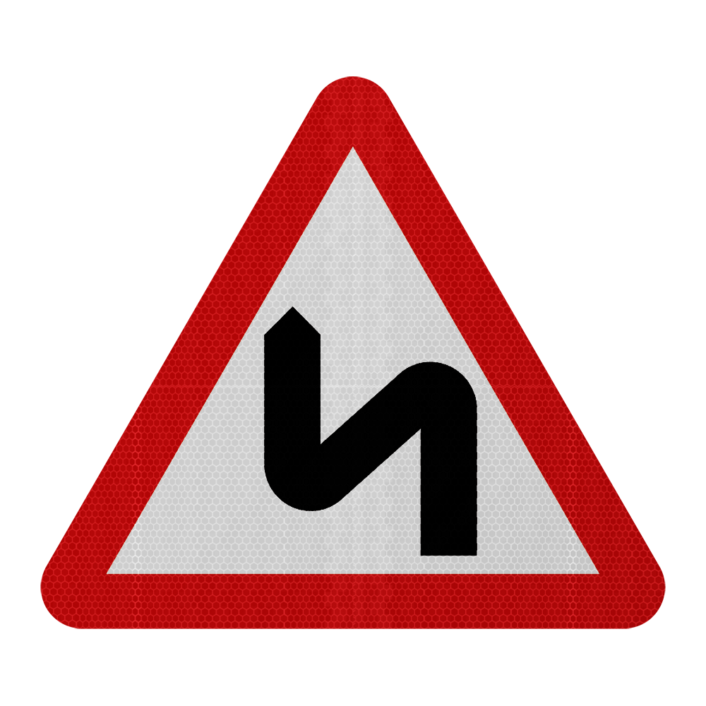 Two Bends Ahead (Double Bend) Road Sign | Diagram 513 | RA2 | Post Mou ...