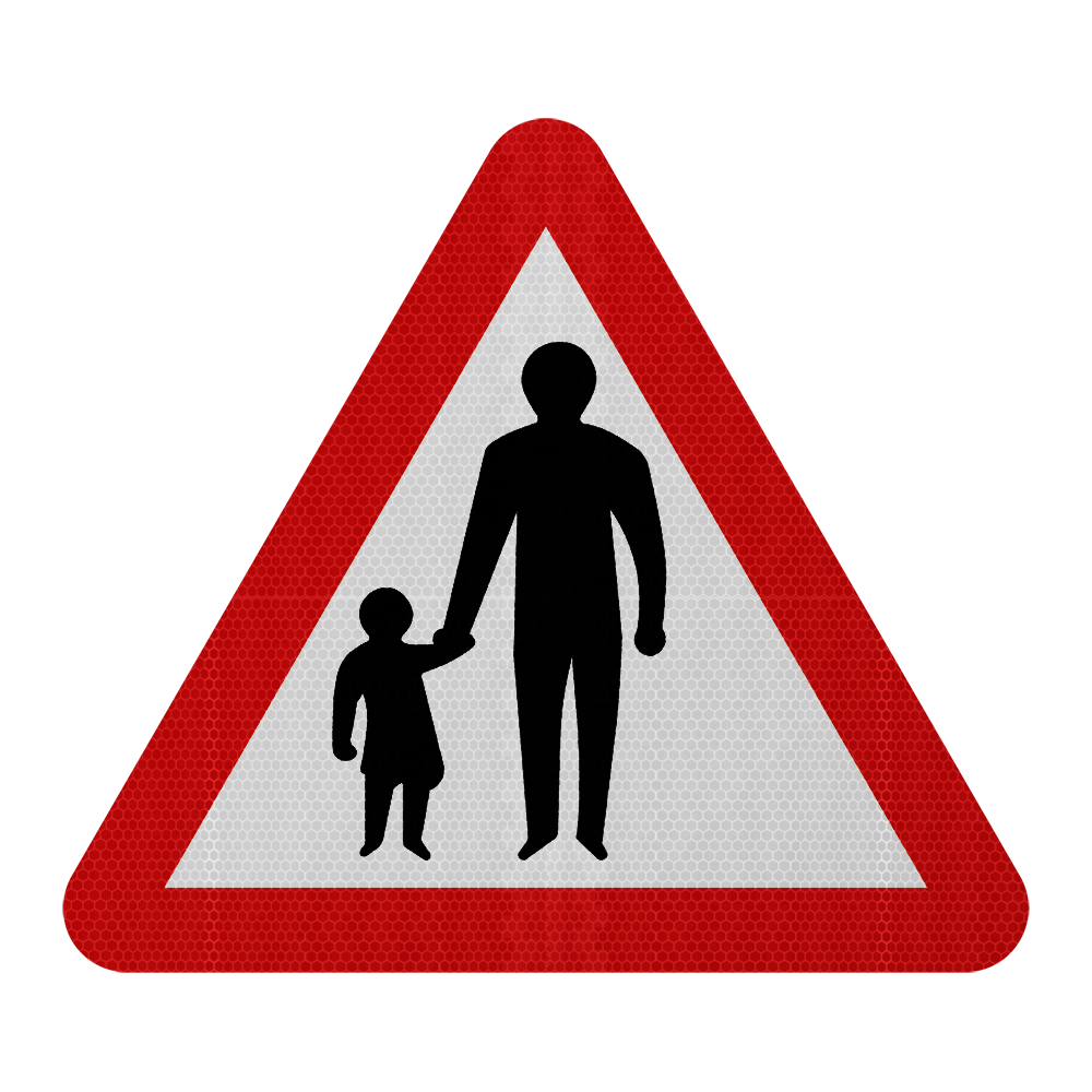 Pedestrians in Road Ahead Road Sign | Diagram 544.1 | RA2 | Post Mount ...