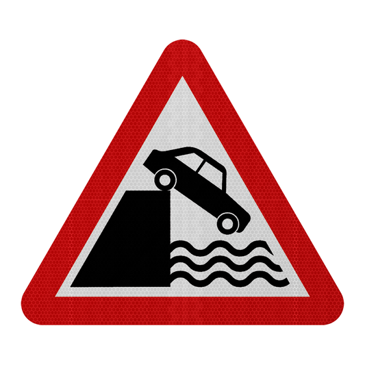 Quayside Or River Bank Ahead Traffic Sign | Diagram 555 | RA2 | Post Mountable