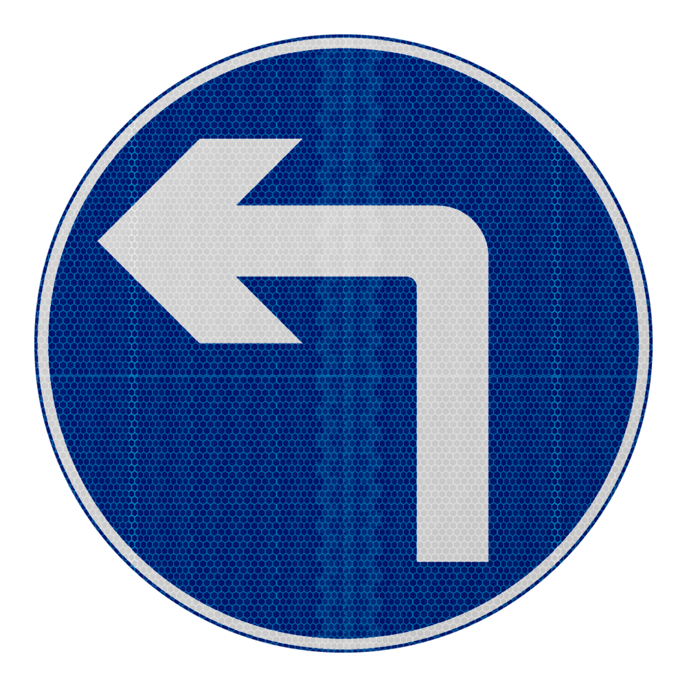 Compulsory Turn Left / Right Traffic Sign | Diagram 609 | RA2 | Post M ...