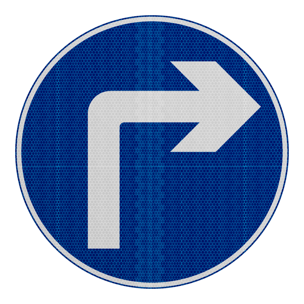 Compulsory Turn Left / Right Traffic Sign | Diagram 609 | RA2 | Post M ...