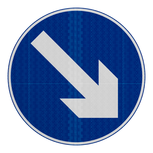 Keep Left / Keep Right Traffic Sign | Diagram 610 | RA2 | Post Mountable