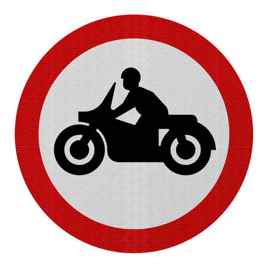 Motorbikes Prohibited Road Sign | Diagram 619.2 | RA2 | Post Mountable