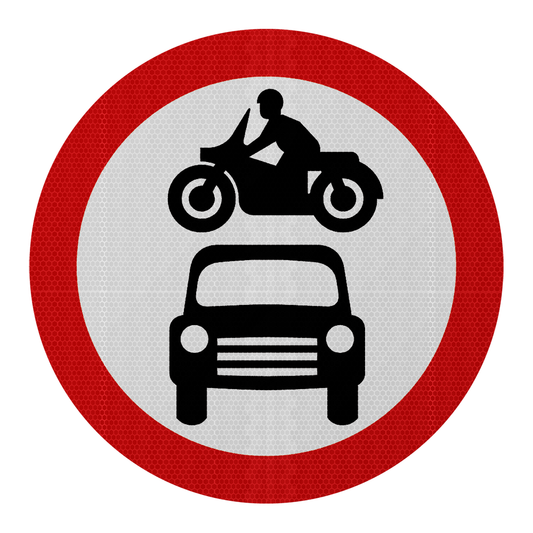 All Motorised Vehicles Prohibited Road Sign | Diagram 619 | RA2 | Post Mountable