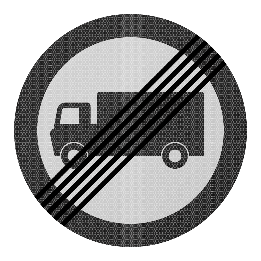 End of Goods Vehicle Restriction Traffic Sign | Diagram 622.2 | RA2