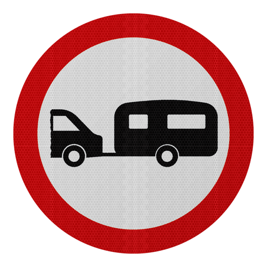 Towed Caravans Prohibited Traffic Sign | Diagram 622.7 | RA2 | Post Mountable