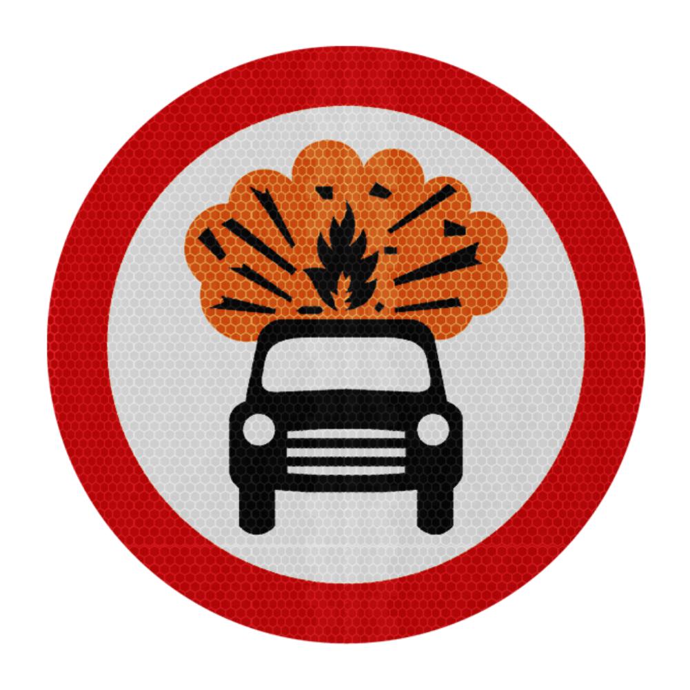 No Explosive Vehicles Traffic Sign | Diagram 622.8 | RA2 | Post Mounta ...