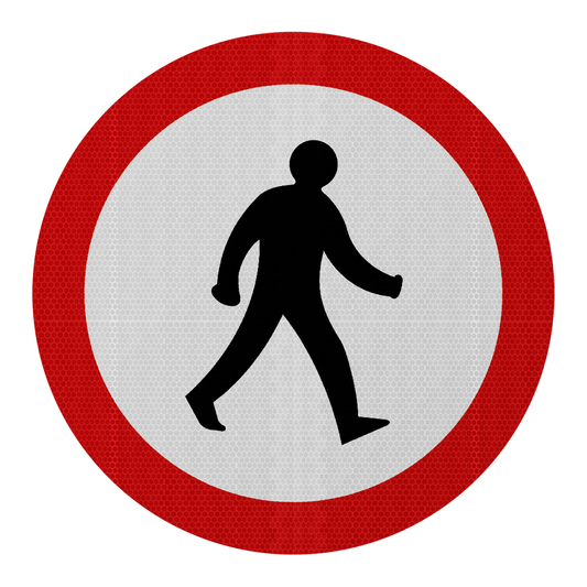 Pedestrians Prohibited Traffic Sign | Diagram 625.1 | RA2 | Post Mountable
