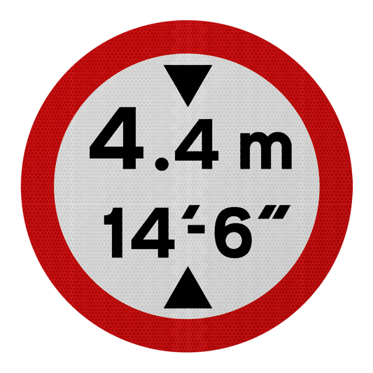 Mandatory Height Restriction Road Sign | Diagram 629.2A | RA2 | Post Mountable