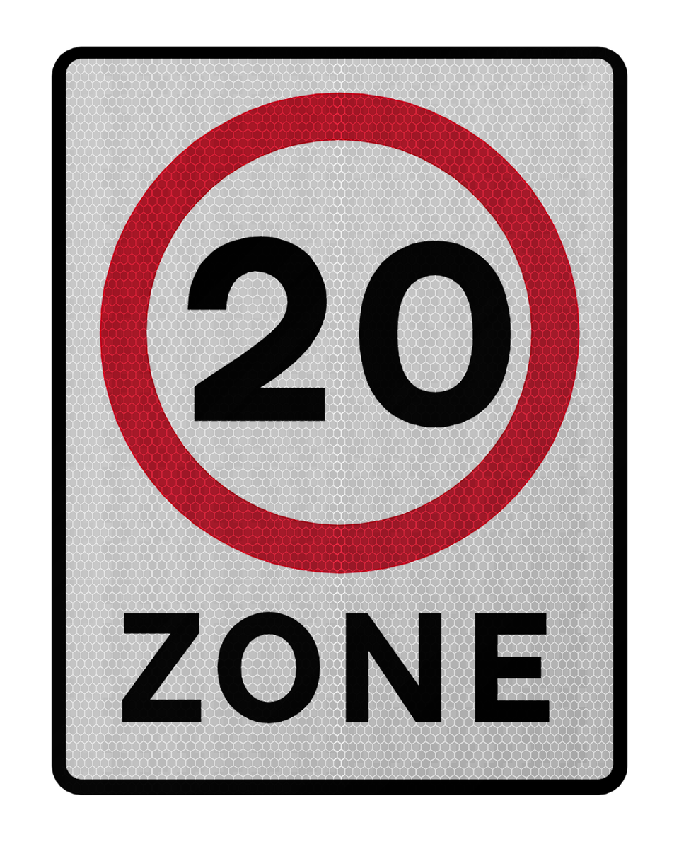 20mph Zone Speed Sign | Diagram 574 | RA2 | Post Mountable – Sign Trade ...