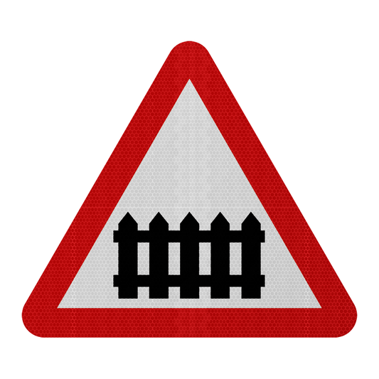 Railway Crossing with Gate / Barrier Ahead Traffic Sign | Diagram 770 | RA2 | Post Mountable