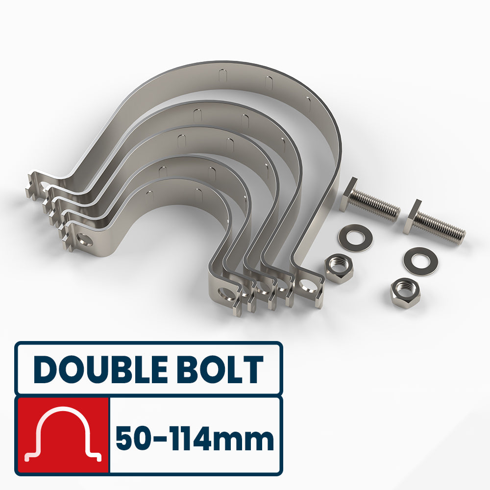 Double Bolt Round Clips - (50-114mm)