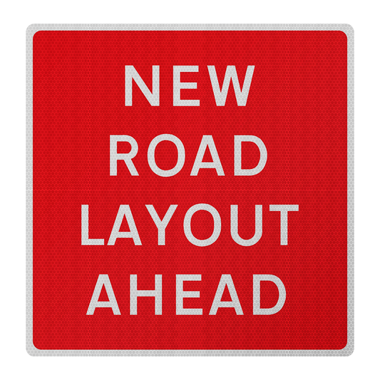 New Road Layout Ahead Road Sign | Diagram 7014b | RA2 | Post Mountable