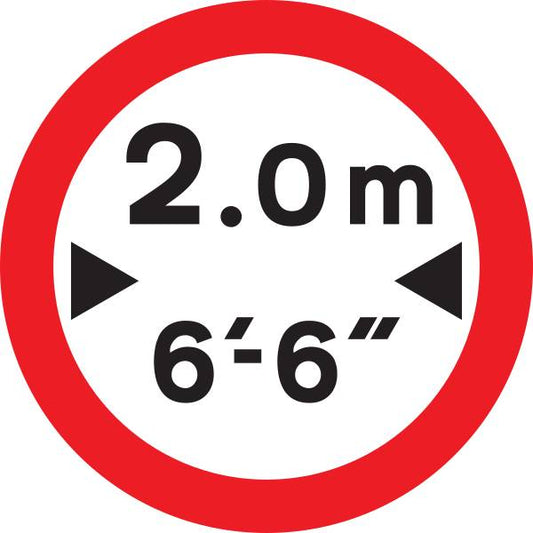 Mandatory Width Restriction Road Sign | Diagram 629A | RA2 | Post Mountable
